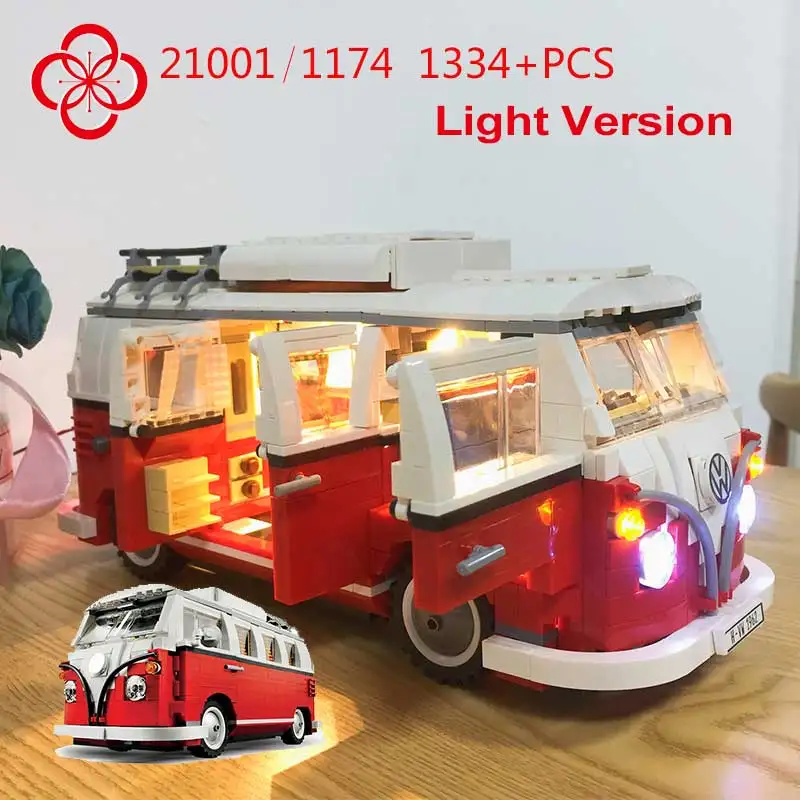 SY1174 furgoneta Volkswagen T1 Camper Compatible 21001 legoinglys technic LED light van Building Blocks Bricks Toys Gifts 10220
SY1174 furgoneta Volkswagen T1 Camper Compatible 21001 legoinglys technic LED light van Building Blocks Bricks Toys Gifts 10220