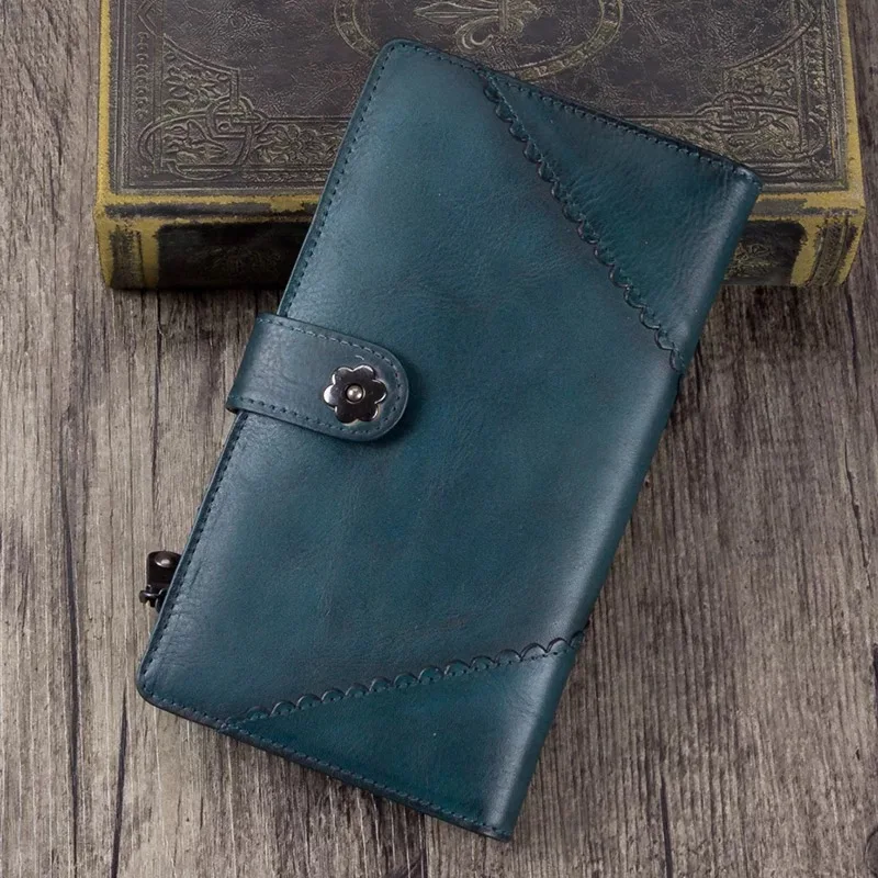 Vintage Designer Hand Painted Genuine Tanned Leather Female Long Clutch Wallet Hasp Closure Women's Coin Purse Lady Card Holders
Vintage Designer Hand Painted Genuine Tanned Leather Female Long Clutch Wallet Hasp Closure Women's Coin Purse Lady Card Holders