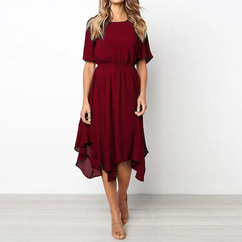 New Elegant short sleeve belt women dresses O neck bodycon sexy dress Summer irregular hem midi dress for ladies vestidos
New Elegant short sleeve belt women dresses O neck bodycon sexy dress Summer irregular hem midi dress for ladies vestidos