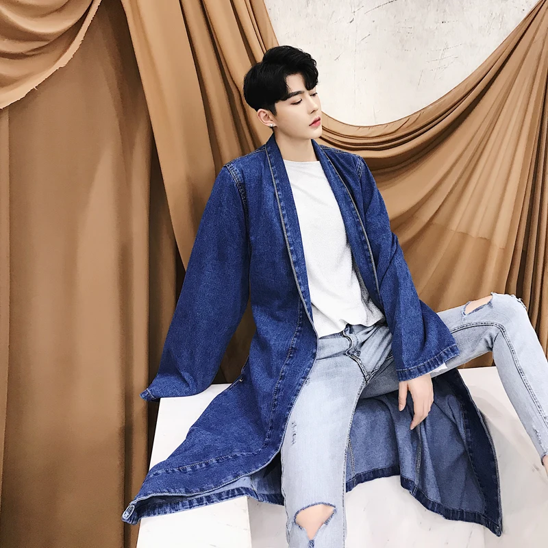 MIXCUBIC 2018 Autumn Korean style Unique denim jackets trench for men Long section casual loose denim Windbreaker men,M-XXL
MIXCUBIC 2018 Autumn Korean style Unique denim jackets trench for men Long section casual loose denim Windbreaker men,M-XXL