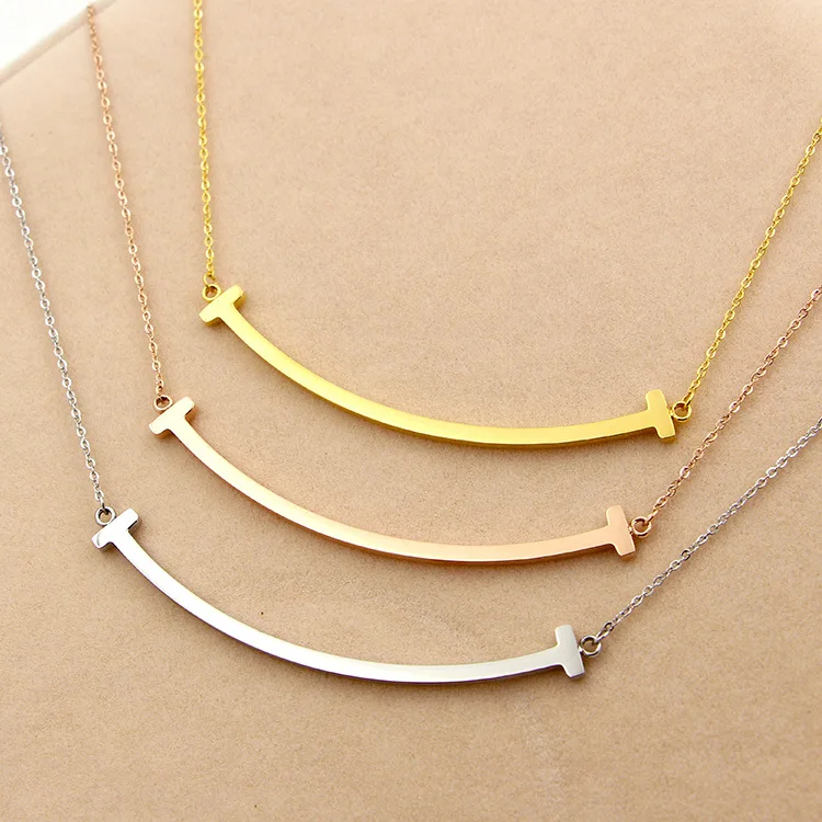 Martick Trend 316L Stainless Steel Smiling Face T Letter Shape Chain Necklace For Women Present Never Fade Fashion Jewelry P473
Martick Trend 316L Stainless Steel Smiling Face T Letter Shape Chain Necklace For Women Present Never Fade Fashion Jewelry P473