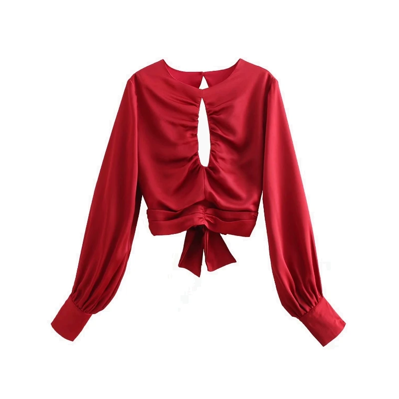 2019 women fashion front holow out pleats short blouse shirts women sexy backless bowknot casual long sleeve blusas tops LS3120
2019 women fashion front holow out pleats short blouse shirts women sexy backless bowknot casual long sleeve blusas tops LS3120