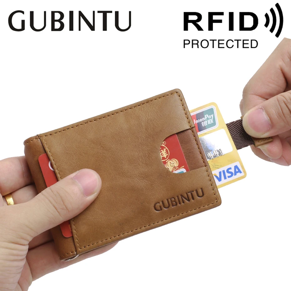 Банк ID Бизнес кредитный мужской держатель для карт из натуральной кожи RFID