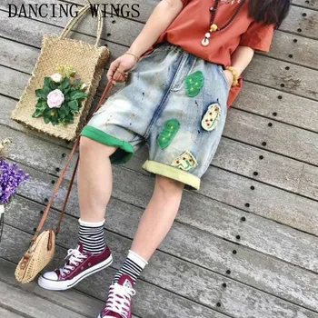 Vintage ethnic style patch embroidered Knee-length Jeans female thin elastic waist casual denim pants
Vintage ethnic style patch embroidered Knee-length Jeans female thin elastic waist casual denim pants