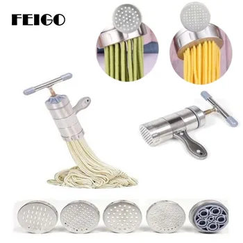 FEIGO Manual Noodle Maker Pressing Maker Machine with 5Pcs Mold Mouth Kitchen Cooking Baking Pastry Tools Pasta Attachments F581
FEIGO Manual Noodle Maker Pressing Maker Machine with 5Pcs Mold Mouth Kitchen Cooking Baking Pastry Tools Pasta Attachments F581