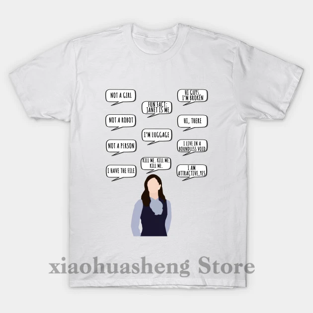 Funny Printed Men T shirt O-neck tshirts Janet- the good place Women cotton T-Shirt
Funny Printed Men T shirt O-neck tshirts Janet- the good place Women cotton T-Shirt