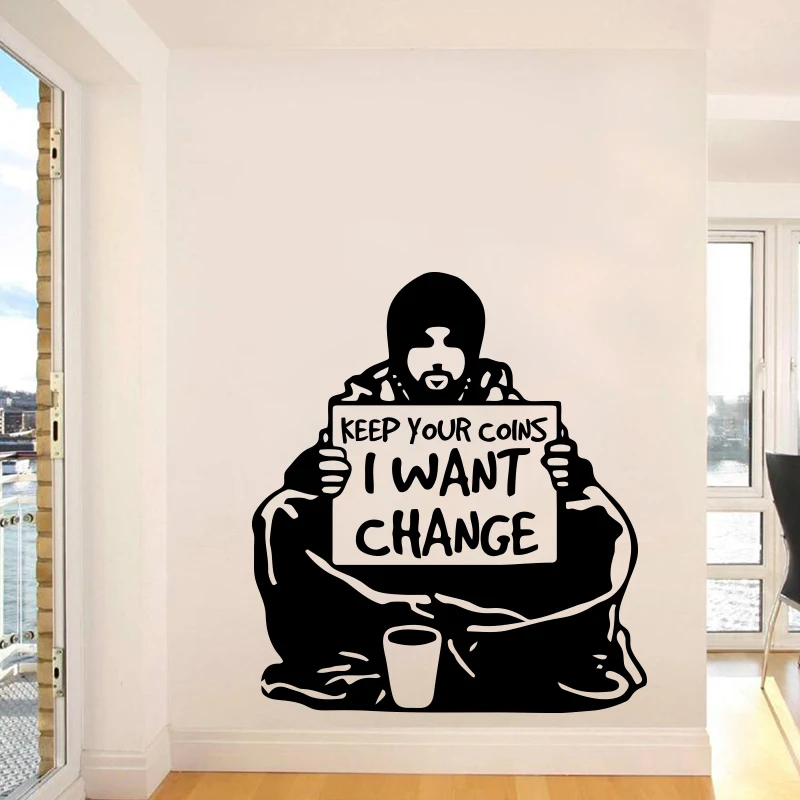 Banksy Wall Sticker Home Decor Keep Your Coins I Want Change Removable Vinyl Decal Decoration Mural Living Room Bedroom
Banksy Wall Sticker Home Decor Keep Your Coins I Want Change Removable Vinyl Decal Decoration Mural Living Room Bedroom