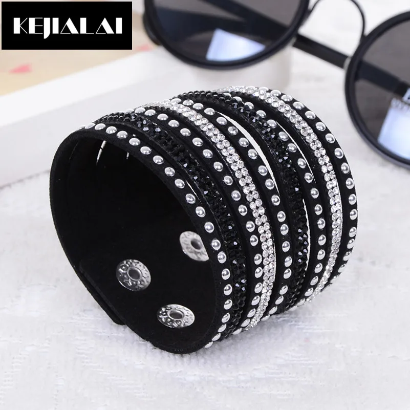 Fashion Rhinestone PU Leather Wrap Bracelet Crystal Multilayer Bracelets for Women Shining Slake Leather Deluxe Bangle Pulseras
Fashion Rhinestone PU Leather Wrap Bracelet Crystal Multilayer Bracelets for Women Shining Slake Leather Deluxe Bangle Pulseras