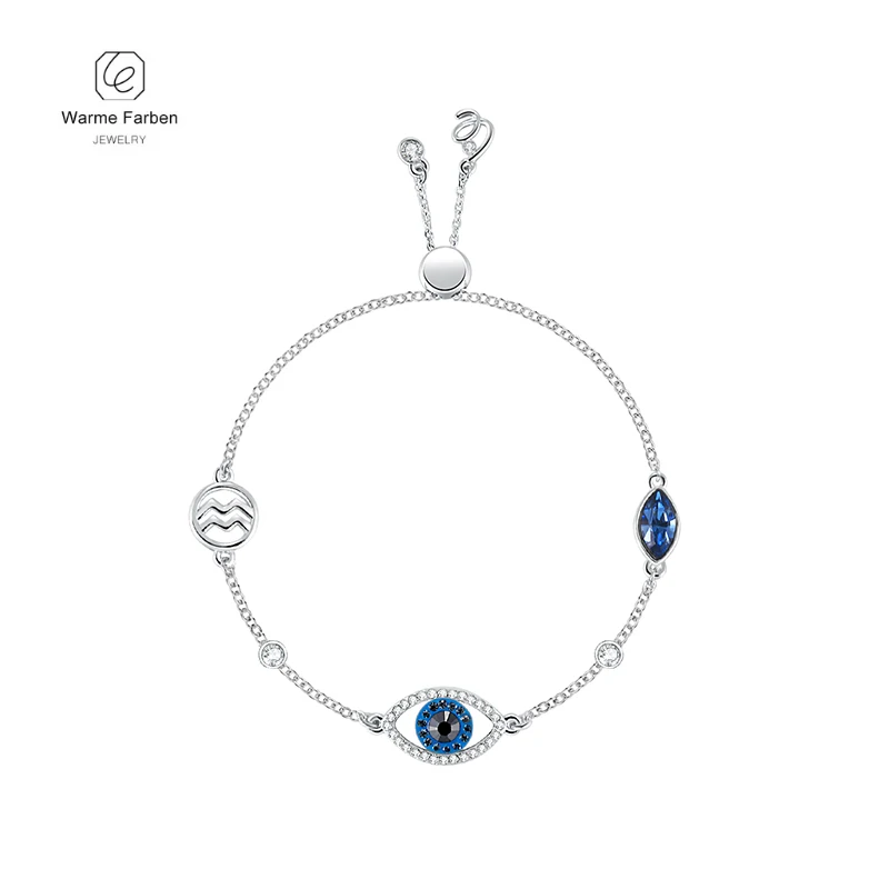 Swarovski Women Bracelets Crystal Twelve Constellation Fashion Blue Evil Devil's Eyes Silver Bracelets Halloween Gift for Lady
Swarovski Women Bracelets Crystal Twelve Constellation Fashion Blue Evil Devil's Eyes Silver Bracelets Halloween Gift for Lady