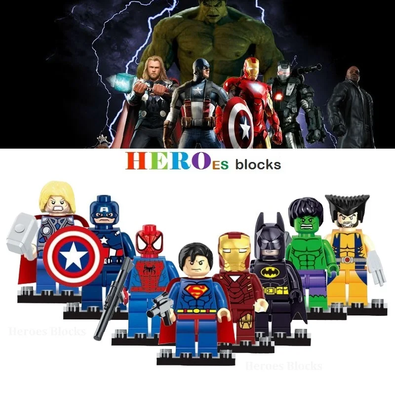 1pc Marvel Super Heroes Avengers Building Blocks Figure Bricks Toy kid gift Compatible Legoed Hulk Batman Spider Iron X man Thor
1pc Marvel Super Heroes Avengers Building Blocks Figure Bricks Toy kid gift Compatible Legoed Hulk Batman Spider Iron X man Thor