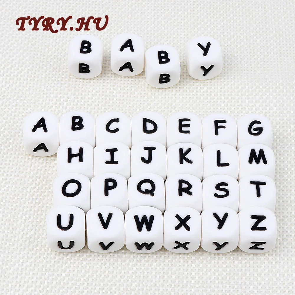 TYRY.HU 500Pcs 12mm English Alphabet Silicone Beads BPA Free Making Baby Custom Name teething Necklace Accessories Pendant Toys
TYRY.HU 500Pcs 12mm English Alphabet Silicone Beads BPA Free Making Baby Custom Name teething Necklace Accessories Pendant Toys