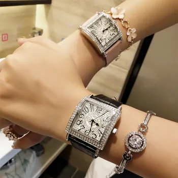 Exquisite Lady's Quartz Watch Watch Square Full Diamond Female Watch Arabic Numerals Digital Scale And Genuine Leather Watchband
Exquisite Lady's Quartz Watch Watch Square Full Diamond Female Watch Arabic Numerals Digital Scale And Genuine Leather Watchband
