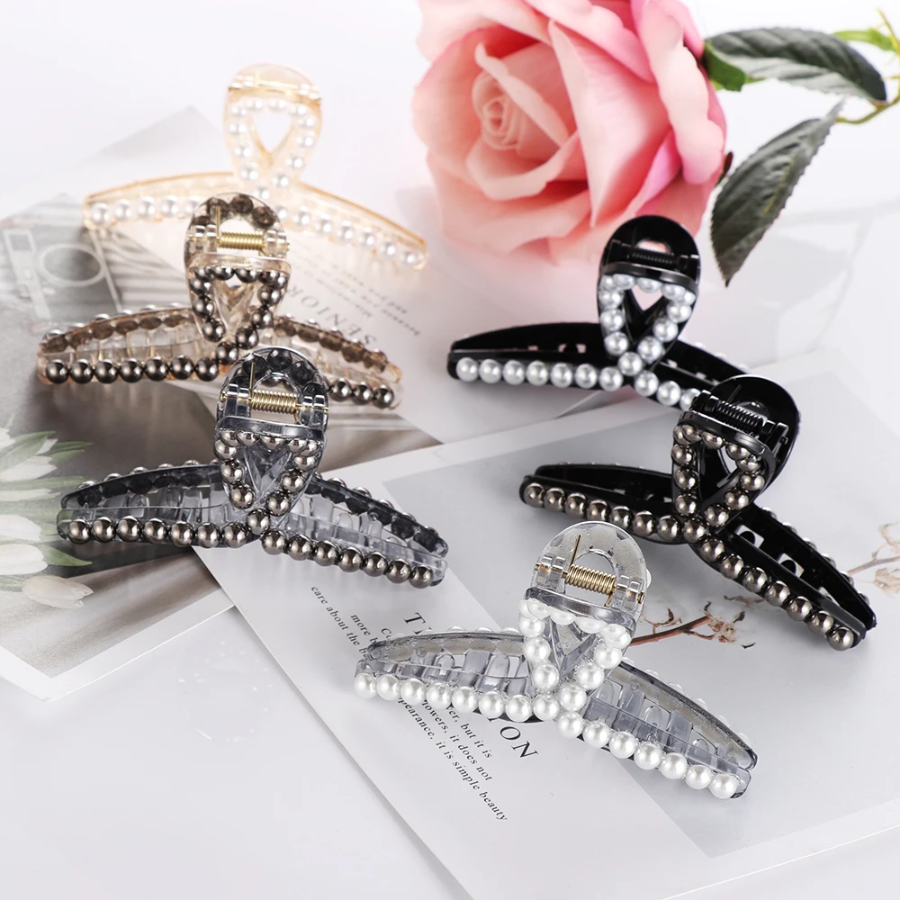 1Pc Elegant Pearls Hairpins Hair Ornaments Hair Clip Rhinestone Crab Hair Claws Women Headwear Hair Styling Tools
1Pc Elegant Pearls Hairpins Hair Ornaments Hair Clip Rhinestone Crab Hair Claws Women Headwear Hair Styling Tools
