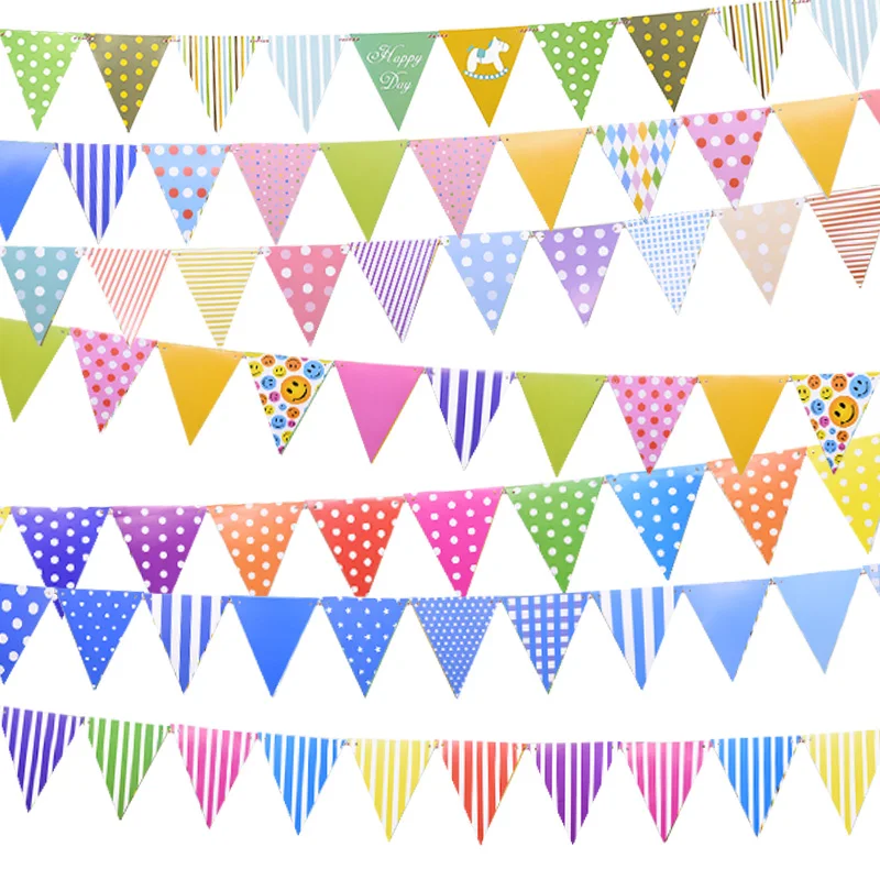 2.5M Nursery Party Banner Polka Dot Strip Pattern Flags Paper Pennant for Kids Birthday Party Bedroom Wall Hanging Decoration
2.5M Nursery Party Banner Polka Dot Strip Pattern Flags Paper Pennant for Kids Birthday Party Bedroom Wall Hanging Decoration