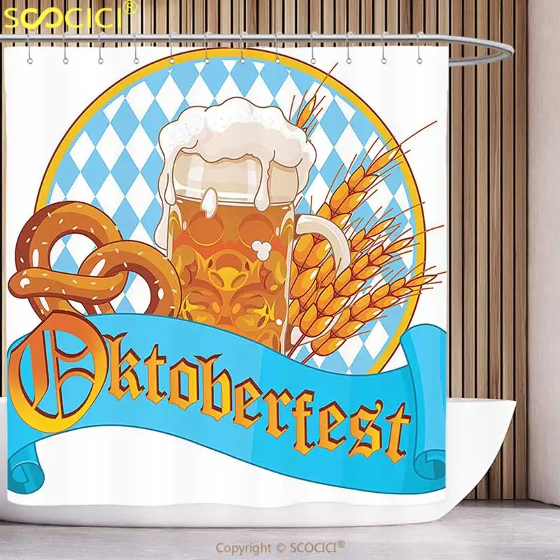 Funky Shower Curtain Oktoberfest Decorations Collection Circle Shape Frame with Beer Pretzel Wheatears German Culture Cheerful
Funky Shower Curtain Oktoberfest Decorations Collection Circle Shape Frame with Beer Pretzel Wheatears German Culture Cheerful