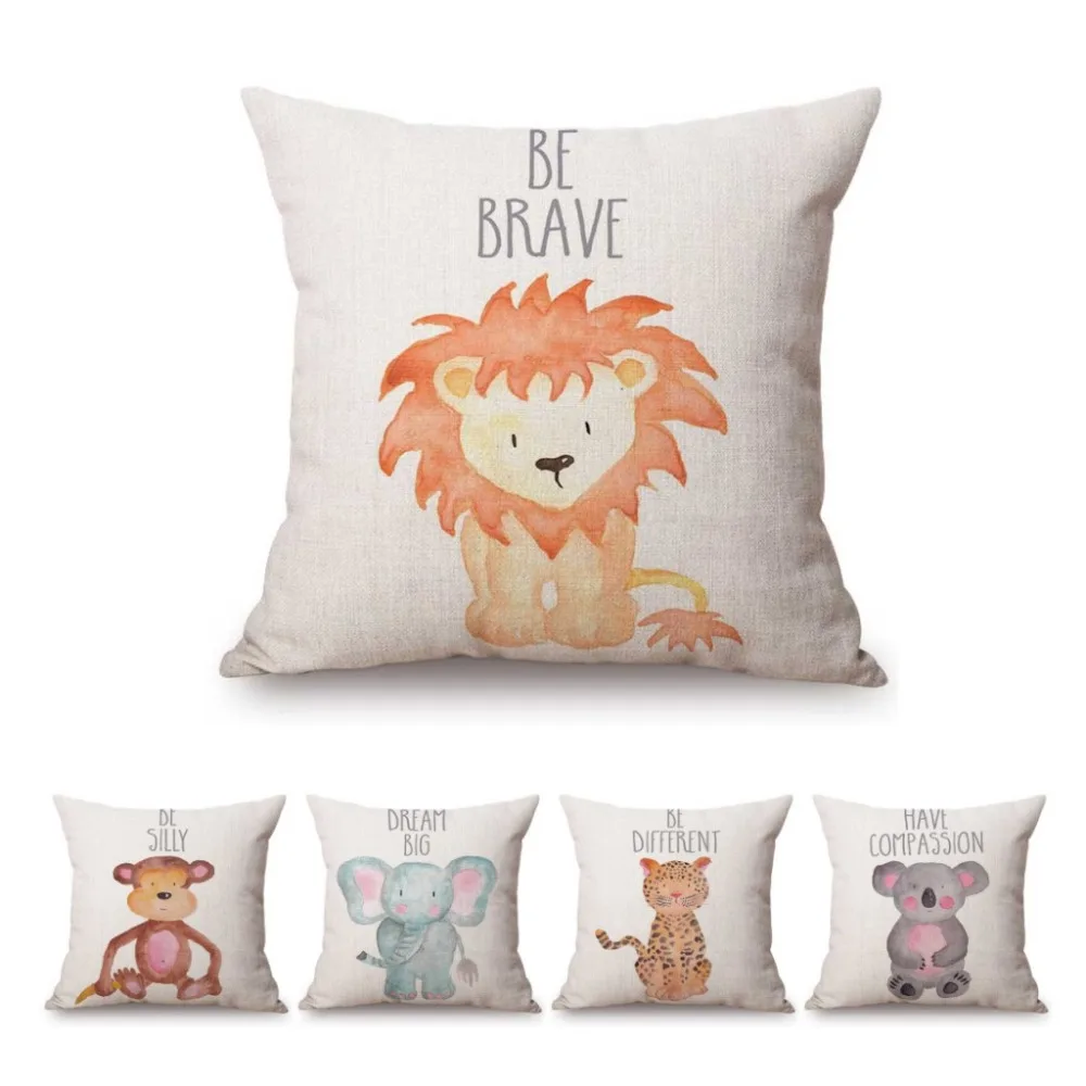 Cute Watercolor Animals Letter Print Kids' Children Room Decoration Cushion Cover Pretty Lovely Cartoon Baby Animal Throw Pillow
Cute Watercolor Animals Letter Print Kids' Children Room Decoration Cushion Cover Pretty Lovely Cartoon Baby Animal Throw Pillow