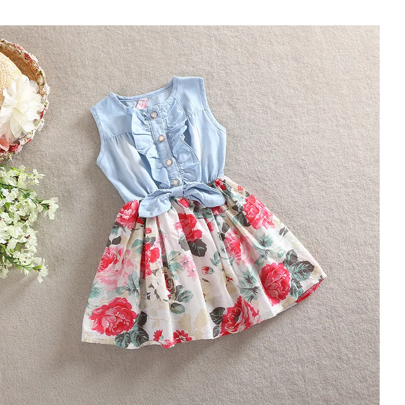 Girl Dress 2018 Summer Children Sleeveless Denim Floral Dresses With Button Kids Princess Summer Dresses For Girls
Girl Dress 2018 Summer Children Sleeveless Denim Floral Dresses With Button Kids Princess Summer Dresses For Girls