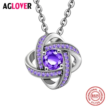 AGLOVER 100% Sterling Silver Necklace Women Simple Charm Geometric Pendant 925 Silver Necklace AAAA 5mm Zircon Fine Jewelry
AGLOVER 100% Sterling Silver Necklace Women Simple Charm Geometric Pendant 925 Silver Necklace AAAA 5mm Zircon Fine Jewelry