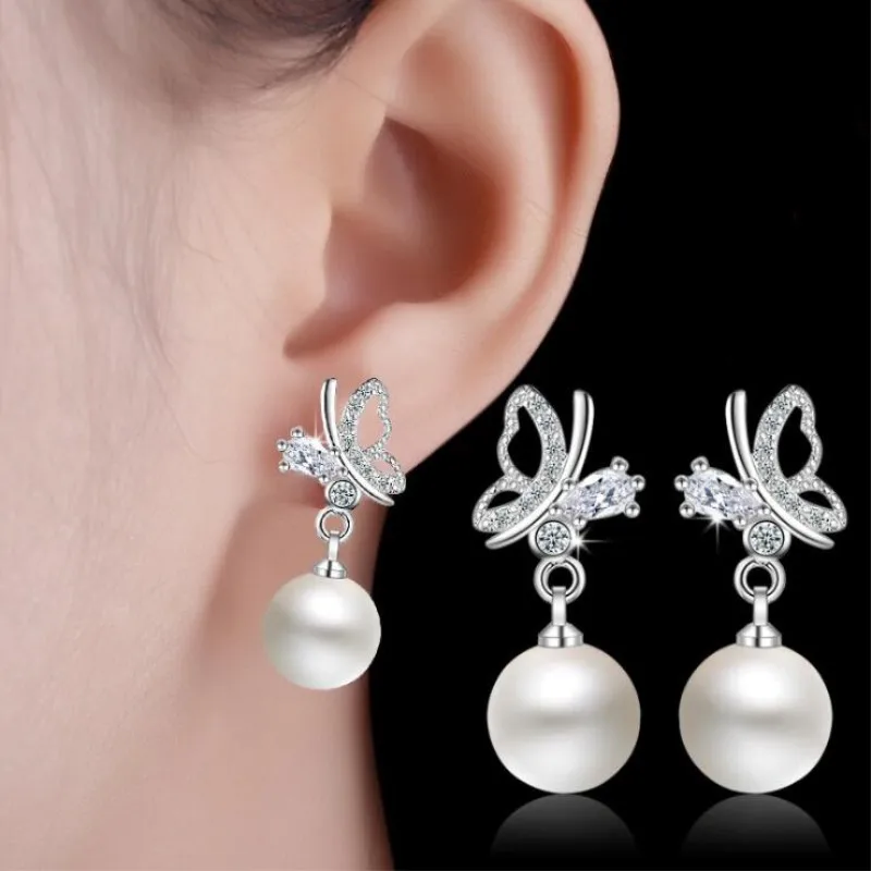 Beautiful Fashion Temperament 925 Sterling Silver Jewelry Exquisite Pearl Sweet Crystal Female Gift Dangle Earrings SE439
Beautiful Fashion Temperament 925 Sterling Silver Jewelry Exquisite Pearl Sweet Crystal Female Gift Dangle Earrings SE439