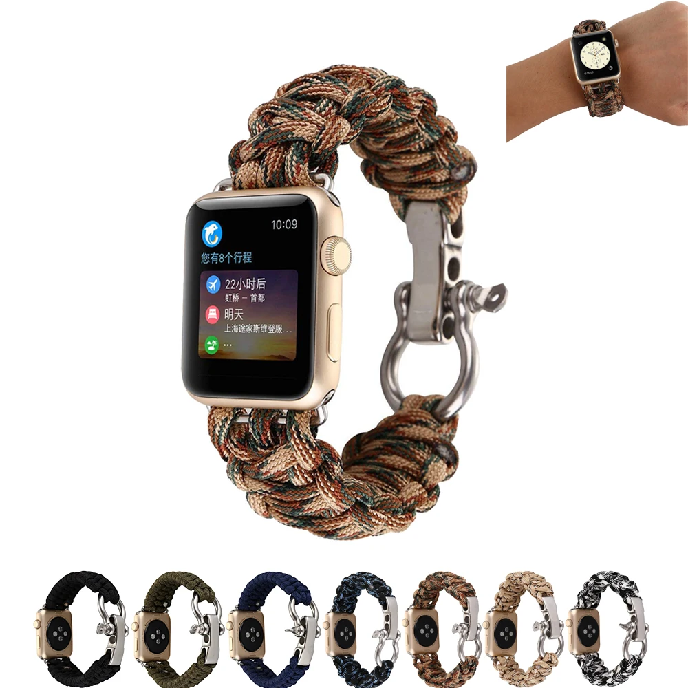 Woven nylon Rope Watch strap for Apple Watch band 42 mm 38 mm Outdoors Nylon Strap Wrist with Whistle for iwatch 1 2
Woven nylon Rope Watch strap for Apple Watch band 42 mm 38 mm Outdoors Nylon Strap Wrist with Whistle for iwatch 1 2