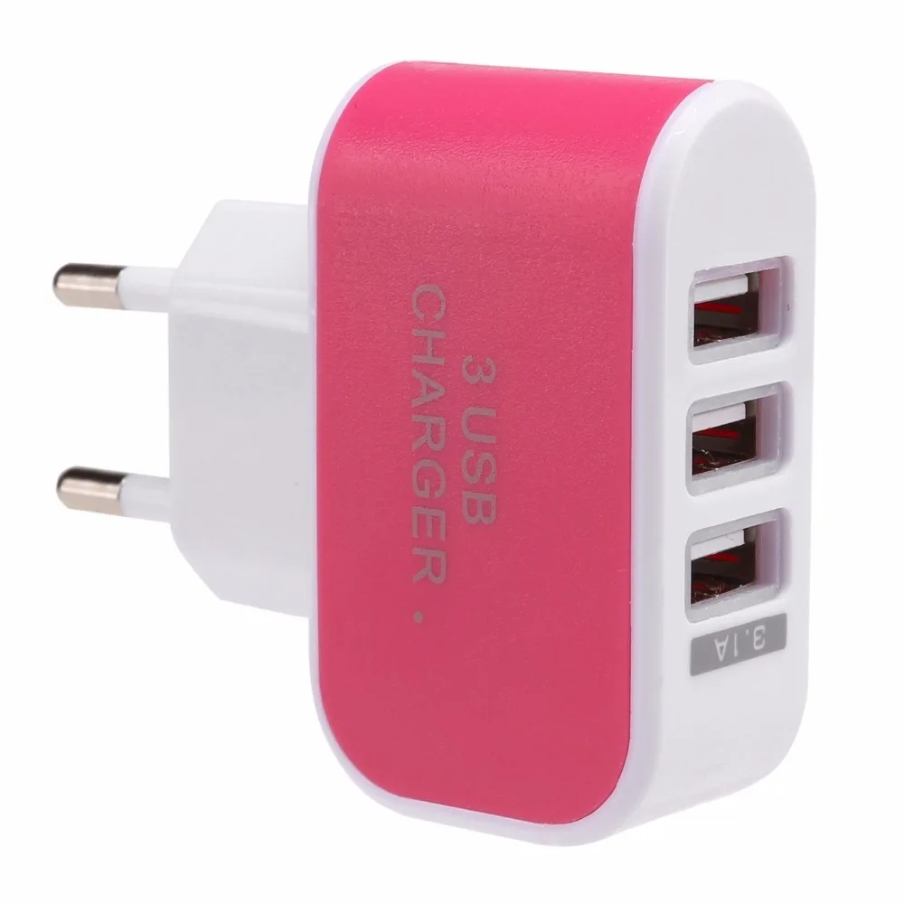 2018 3.1A Triple USB 3 Ports Wall Home Travel AC Charger Adapter EU Plug for Cell phones MP3 player Battery charger Hot Pink
2018 3.1A Triple USB 3 Ports Wall Home Travel AC Charger Adapter EU Plug for Cell phones MP3 player Battery charger Hot Pink