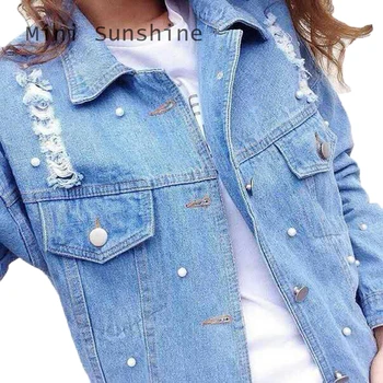 2019 Hole Pearl Jeans Jacket Women Feminino Slim Fit Fashion Denim Jacket Lady Elegant Vintage Jackets Basic Coats z30
2019 Hole Pearl Jeans Jacket Women Feminino Slim Fit Fashion Denim Jacket Lady Elegant Vintage Jackets Basic Coats z30
