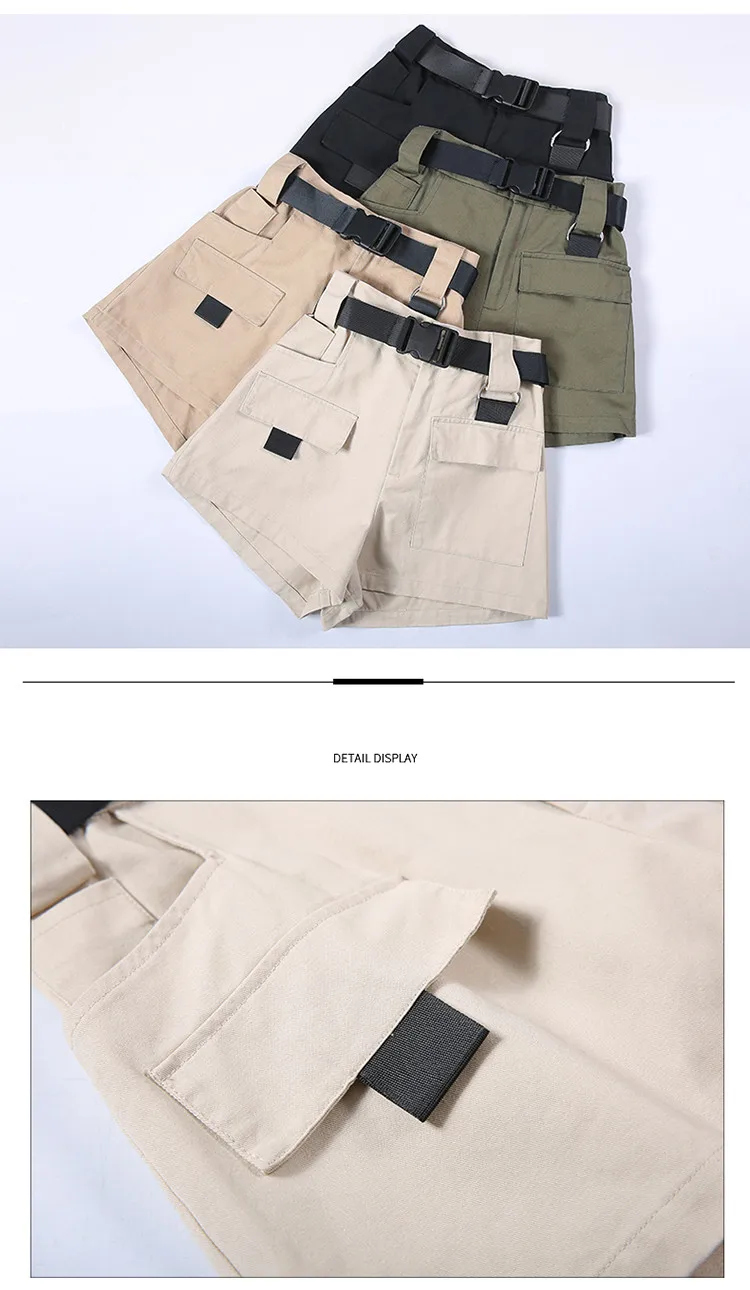 3XL Plus Size Women Summer Shorts With Belt 2019 Fashion Casual Streetwear Cargo Shorts Feminino BF Style Army Green Short Femme 32 3XL Plus Size Women Summer Shorts With Belt 2019 Fashion Casual Streetwear Cargo Shorts Feminino BF Style Army Green Short Femme 38