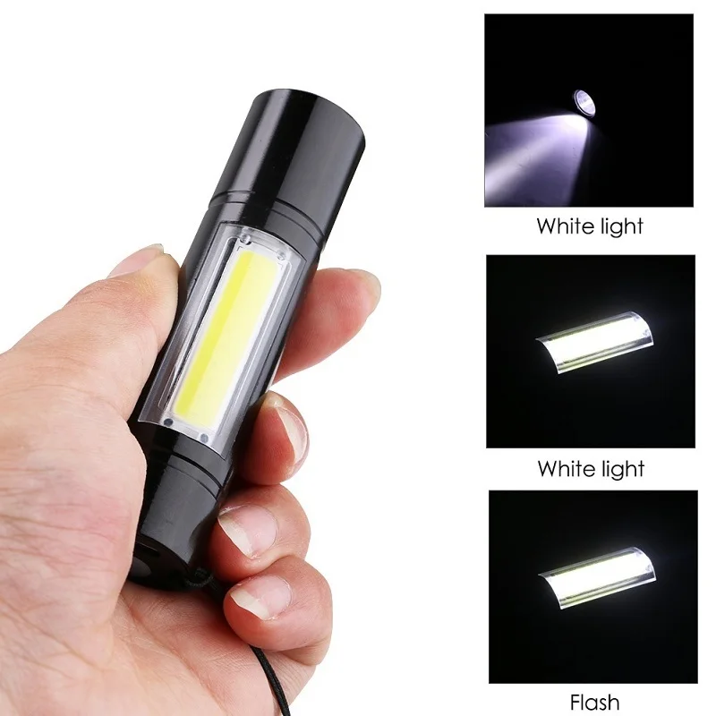 LED Flashlight Q5 & COB 3 Modes Lantern USB Rechargeable Torch Built-in 14500 Battery+USB Charger+Gift Storage Box
LED Flashlight Q5 & COB 3 Modes Lantern USB Rechargeable Torch Built-in 14500 Battery+USB Charger+Gift Storage Box