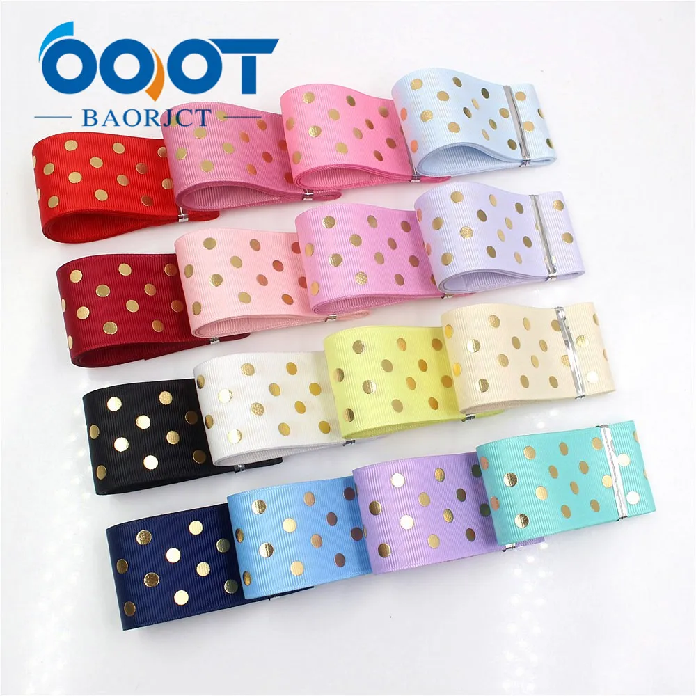 OOOT BAORJCT I-19518-1248,38mm,10yards Solid color dot hot stamping grosgrain Ribbons,bow cap DIY accessories decorations 
OOOT BAORJCT I-19518-1248,38mm,10yards Solid color dot hot stamping grosgrain Ribbons,bow cap DIY accessories decorations