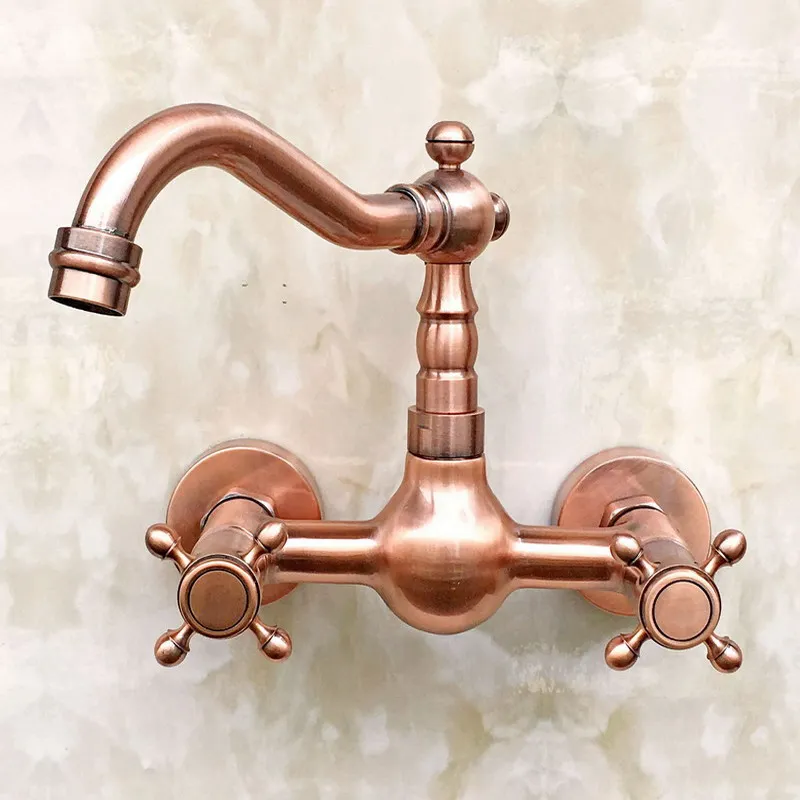 Antique Red Copper Two Cross handles Wall Mounted Kitchen Bathroom Vessel Sink Swivel Spout Faucet Water Tap arg030
Antique Red Copper Two Cross handles Wall Mounted Kitchen Bathroom Vessel Sink Swivel Spout Faucet Water Tap arg030