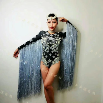 Sexy Jazz Danza Dj Fashion Bodysuit Women Stage Jumpsuit Fringes Leotard Nightclub Party Female Singer Costume Celebrate Outfit
Sexy Jazz Danza Dj Fashion Bodysuit Women Stage Jumpsuit Fringes Leotard Nightclub Party Female Singer Costume Celebrate Outfit