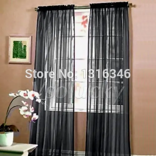 2 Black Solid Sheer Window Panel Curtains Drape Voile Treatment Scarf Decoration 60"X84" ( 150CM x 210CM ) Lot Colors
2 Black Solid Sheer Window Panel Curtains Drape Voile Treatment Scarf Decoration 60"X84" ( 150CM x 210CM ) Lot Colors