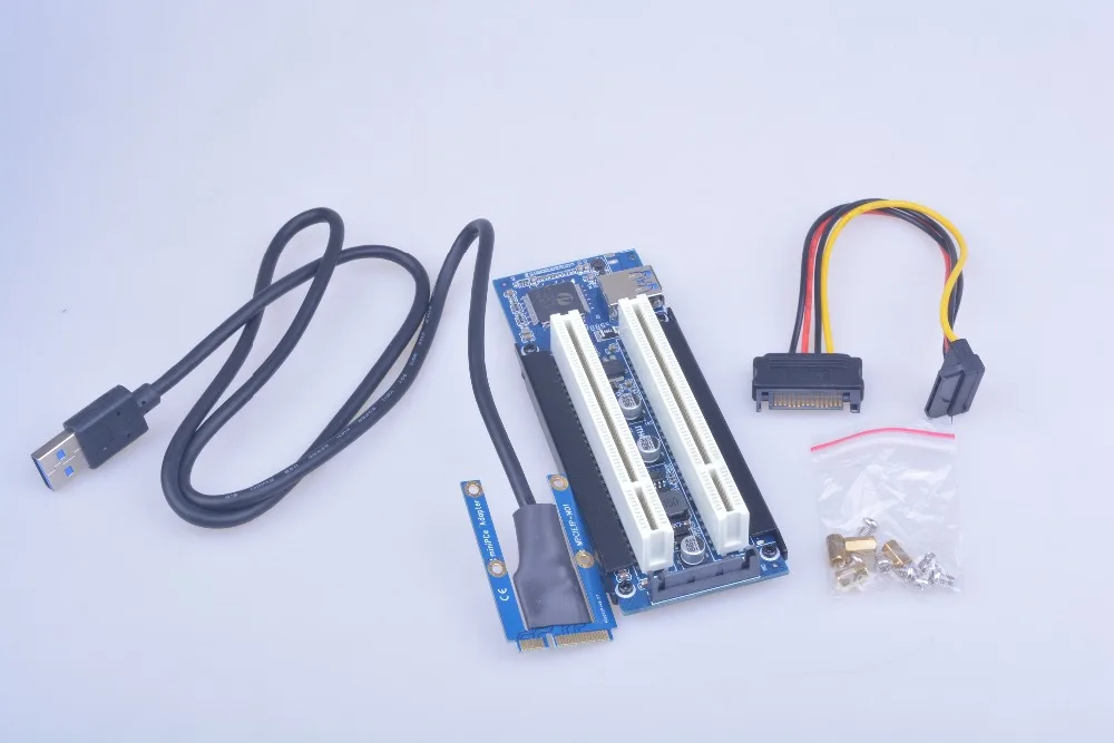 Плата расширения soupei mini PCI Express на двойную PCI-карту адаптера PCIe x1 для