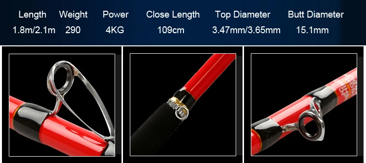 Spinpoler 2018 Strong Power SIC Guides EVA Handle Fast Boat Spinning Fishing Rod 1.8m2.1m Double Tips (2)
