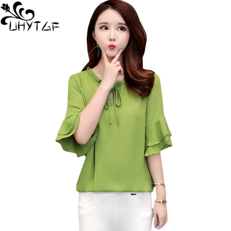 UHYTGF ladies tops fashion Ruffle sleeve Loose 6XL plus size shirt pullover elegant woman blouses chiffon summer tops shirts 57
UHYTGF ladies tops fashion Ruffle sleeve Loose 6XL plus size shirt pullover elegant woman blouses chiffon summer tops shirts 57
