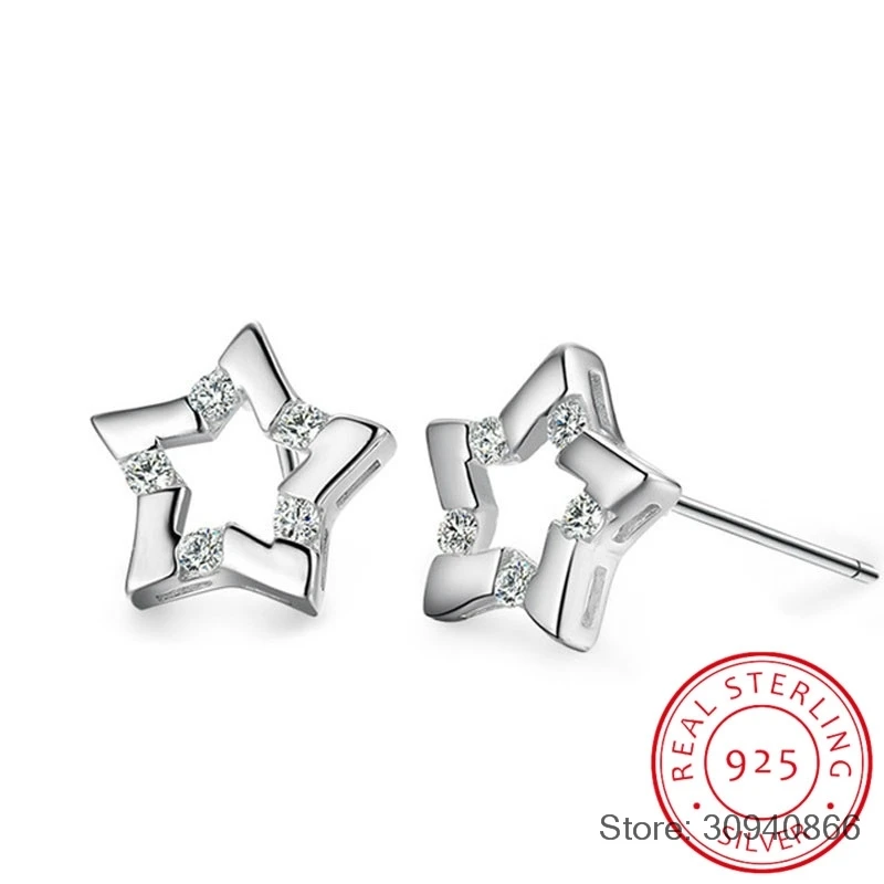 925 Sterling Silver Stars charm AAA cubic zirconia Fashion Simple Stud Earrings For Women delicate minimalist cute Jewelry
925 Sterling Silver Stars charm AAA cubic zirconia Fashion Simple Stud Earrings For Women delicate minimalist cute Jewelry