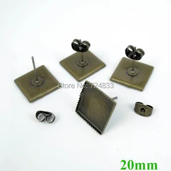 20mm Silver tone Blank Earrings Bases Square Bezel Stud Pin Earrings Post w/ Stopper Earring Crafts Settings Findings Wholesale
20mm Silver tone Blank Earrings Bases Square Bezel Stud Pin Earrings Post w/ Stopper Earring Crafts Settings Findings Wholesale