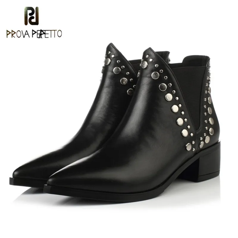 Prova Perfetto Top Design Euramerican Style Black Woman Short Boots Pointed Toe Sexy Low Heel Natural Leather Ankle Boots
Prova Perfetto Top Design Euramerican Style Black Woman Short Boots Pointed Toe Sexy Low Heel Natural Leather Ankle Boots