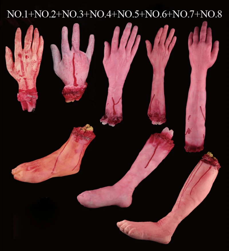 Cosplay&ware 1pcslot Halloween Prop Horrible Broken Limbs Fingers Legs Arm Feet Latex Tricky Toys Party Decorations 33 Cosplay&ware 1pcslot Halloween Prop Horrible Broken Limbs Fingers Legs Arm Feet Latex Tricky Toys Party Decorations -Cosplayware Store