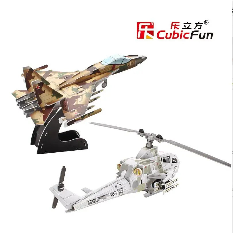 1pc CubicFun F/A-18 F117 airplane AH-1 Spectacle helicopter SU-35 warplane 3D paper DIY jigsaw puzzle model kits gift toy
1pc CubicFun F/A-18 F117 airplane AH-1 Spectacle helicopter SU-35 warplane 3D paper DIY jigsaw puzzle model kits gift toy