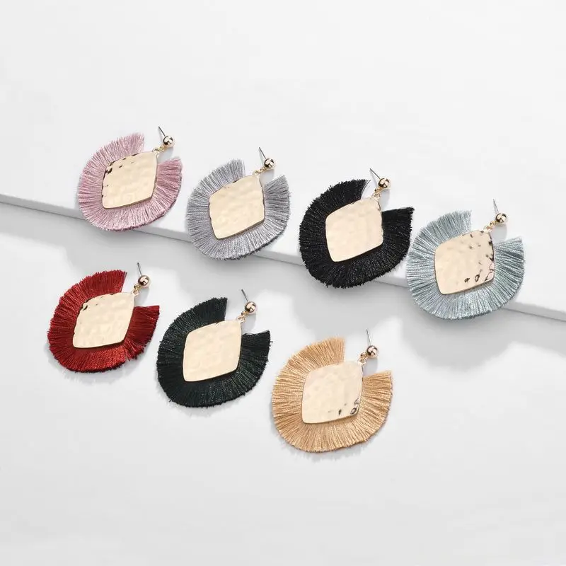 7 Colors Rhombus Metal Fringed Tassel Statement Earrings for Women Fashion Brand Women Jewelry Hook Dangle Earrings
7 Colors Rhombus Metal Fringed Tassel Statement Earrings for Women Fashion Brand Women Jewelry Hook Dangle Earrings