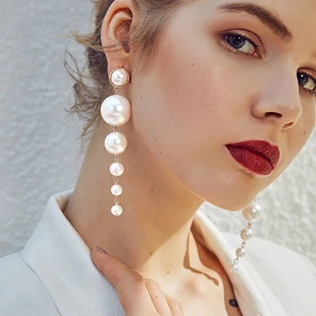 Big Created Pearl Earrings for Women Jewelry Fashion Statement Maxi Long tassel Drop Earring korean Female Hanger Earing Party
Big Created Pearl Earrings for Women Jewelry Fashion Statement Maxi Long tassel Drop Earring korean Female Hanger Earing Party