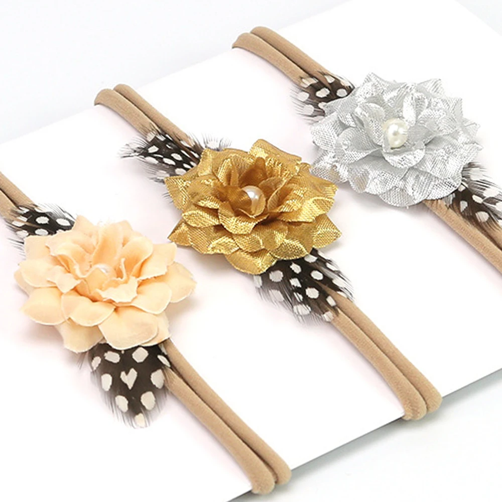 Bebes Gold Silve Pearl Flower With Nylon Elastic Headband Turban Sparkling Newborn Dot Feather Hairbands Kids Flower Headwrap
Bebes Gold Silve Pearl Flower With Nylon Elastic Headband Turban Sparkling Newborn Dot Feather Hairbands Kids Flower Headwrap