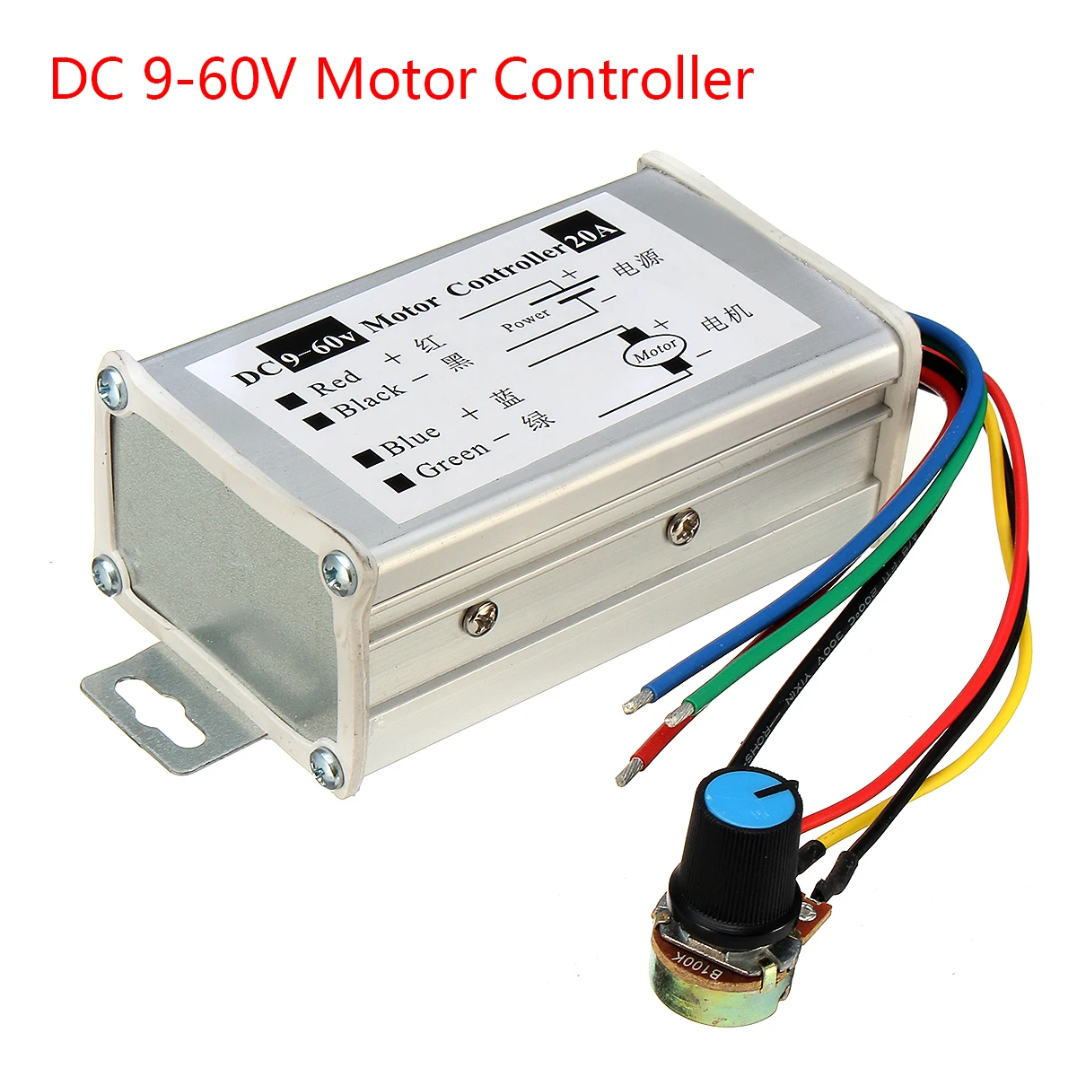 DC 9V-60V 20A PWM Motor Speed Regulator Controller Switch Width Modulator Pulse Adjust Speed Metal Shell & Connective Label
DC 9V-60V 20A PWM Motor Speed Regulator Controller Switch Width Modulator Pulse Adjust Speed Metal Shell & Connective Label