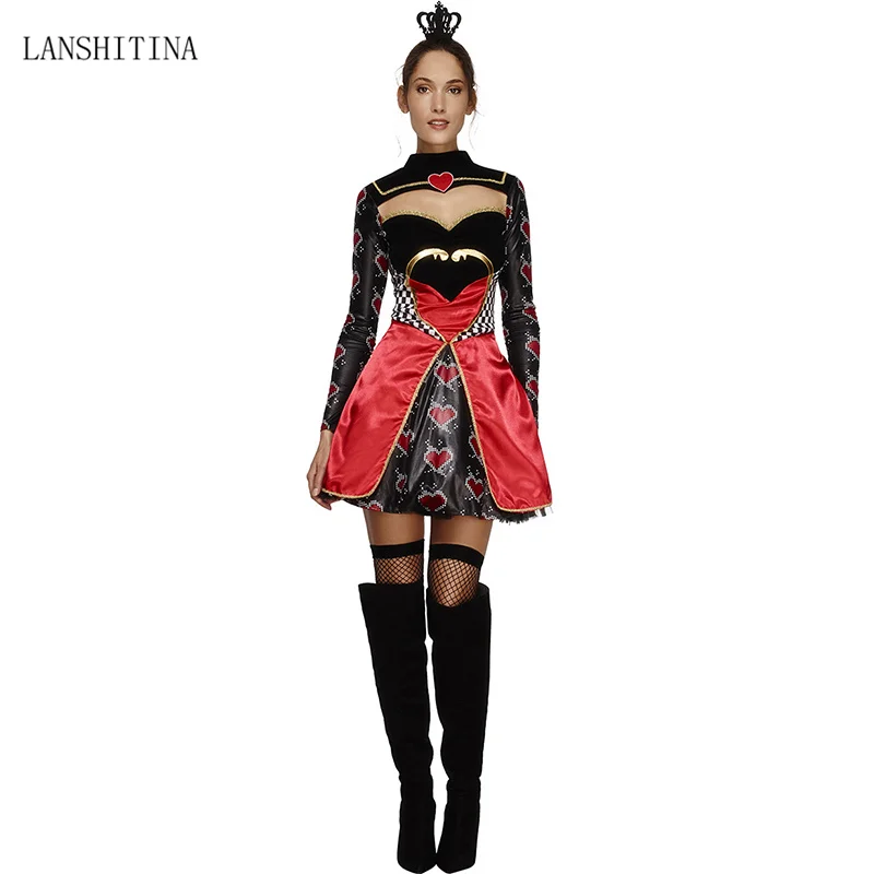 LANSHITINA Queen of Hearts Costume Adults Cosplay Poker Red Queen of Hearts Costume Halloween Costumes Dress
LANSHITINA Queen of Hearts Costume Adults Cosplay Poker Red Queen of Hearts Costume Halloween Costumes Dress