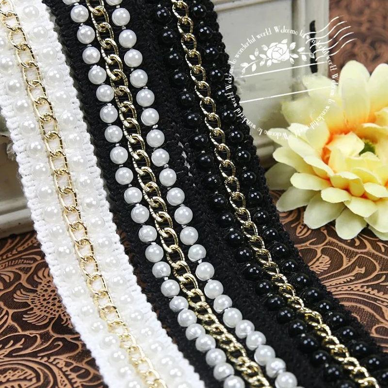 Black and white diy collar Handmade pearls Clothing accessories Beaded laces Clothes leader clothing | Дом и сад