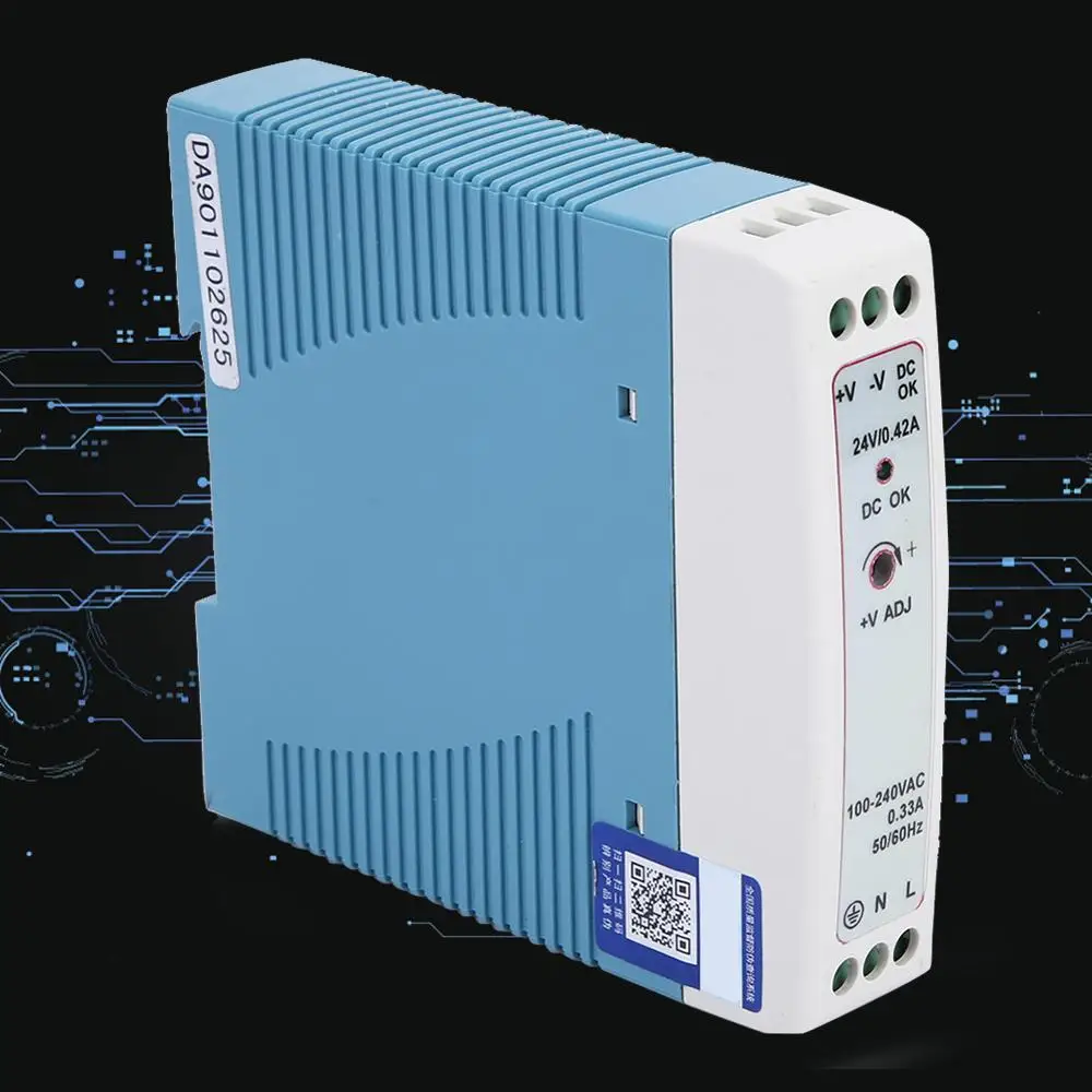 Din Rail Power Supply MDR-10-24 10W 24V/ 0.42A Single Output Industrial Switching Power Supply
Din Rail Power Supply MDR-10-24 10W 24V/ 0.42A Single Output Industrial Switching Power Supply
