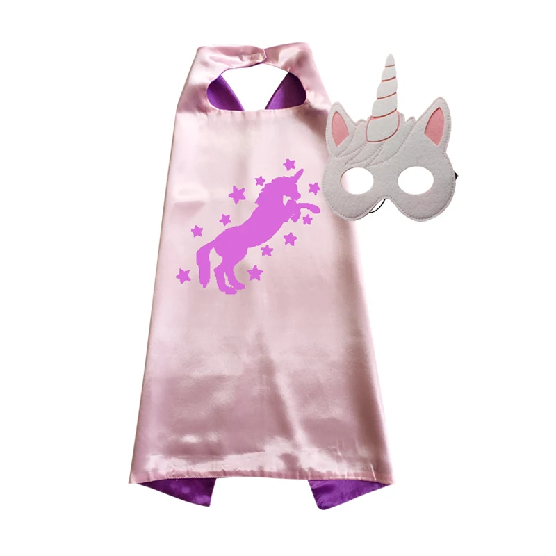 Unicorn Costume Satin Superhero Capes with Masks Girls Boys Dress Up Cosplay Birthday Party Favor
Unicorn Costume Satin Superhero Capes with Masks Girls Boys Dress Up Cosplay Birthday Party Favor