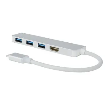 HOT-Type-C Hub to 4K HDMI with 3 Ports USB 3.0 4 in 1 Aluminium USB-C Type C HUB Combo Compatible for MacBook Pro Laptop Table
HOT-Type-C Hub to 4K HDMI with 3 Ports USB 3.0 4 in 1 Aluminium USB-C Type C HUB Combo Compatible for MacBook Pro Laptop Table