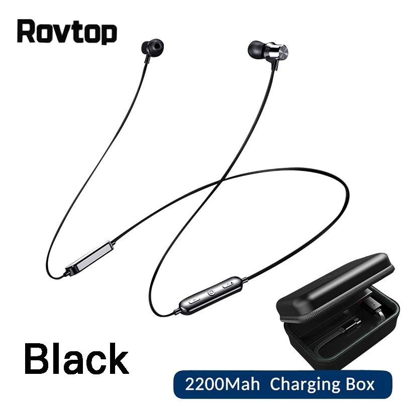 Rovtop Bluetooth 5.0 Magnetic Wireless Earphone With 2200mAh Box Headphone HD Voice Sports Bass Stereo Earbuds With Microphone
Rovtop Bluetooth 5.0 Magnetic Wireless Earphone With 2200mAh Box Headphone HD Voice Sports Bass Stereo Earbuds With Microphone